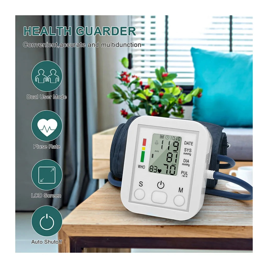 Automatic Tonometer Arm Blood Pressure Monitor LED Display