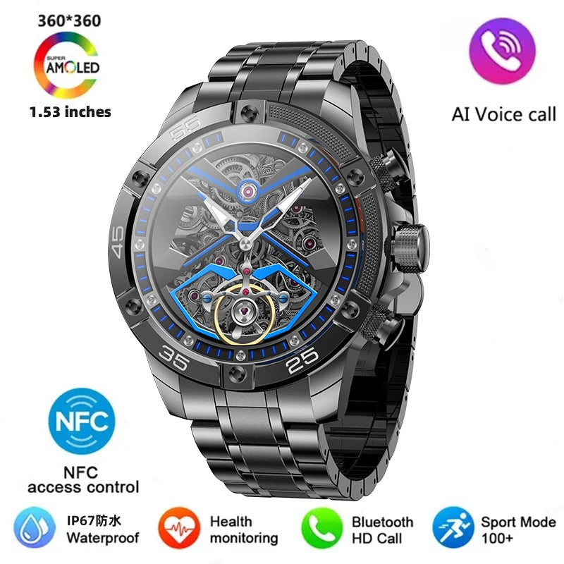 Bluetooth Heart Rate & Oxygen Men's Smartwatch