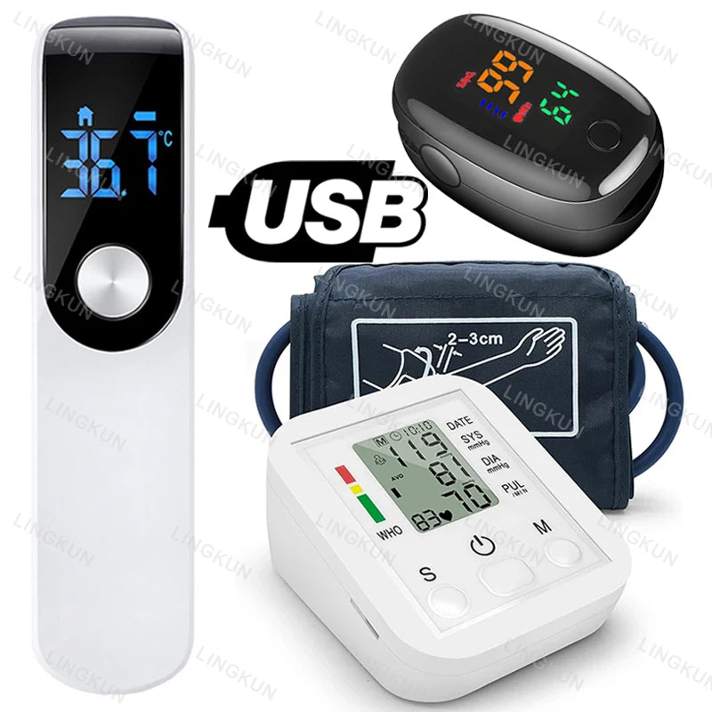 Automatic Tonometer Arm Blood Pressure Monitor LED Display