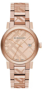 Burberry Unisex Watch The City Engraved Check Watch Bu9039