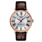 Tissot Mens Watch Carson Auto Powermatic 80 Premium 40mm Silver Brown T1224073603300
