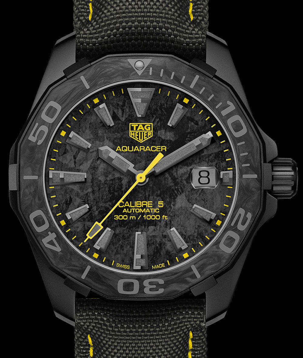 Tag Heuer Aquaracer Carbon Dial Watch For Men WBD218B FC6446