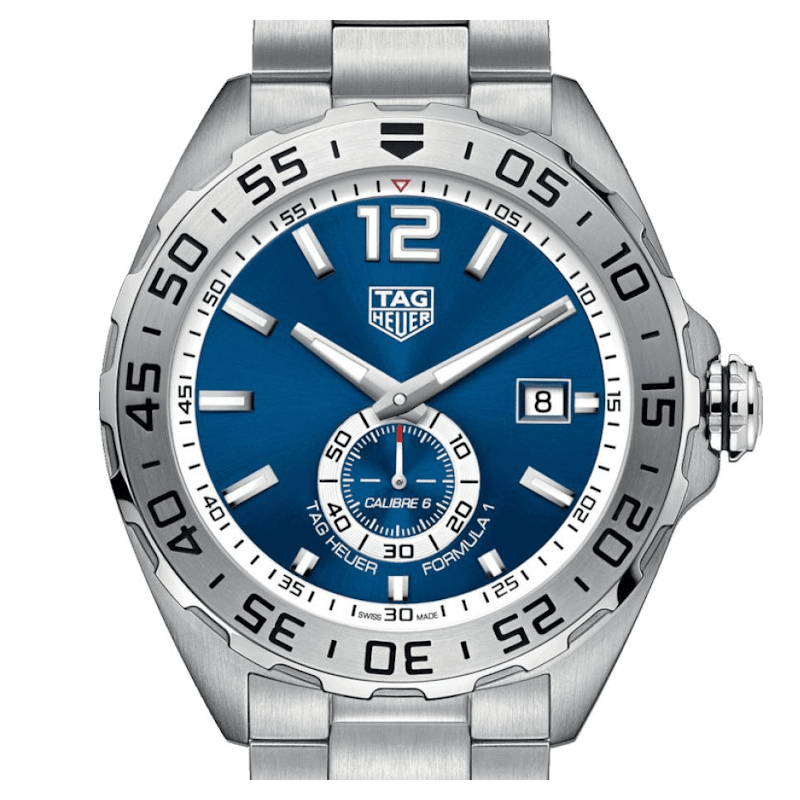 Tag Heuer Formula 1 Calibre 6 Automatic Blue Dial Silver Steel Strap Watch For Men Waz2014 Ba0842