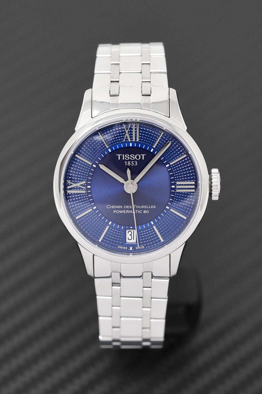Tissot Ladies Automatic Watch Chemin Des Tourelles Powermatic 80 Blue T0992071104800 1