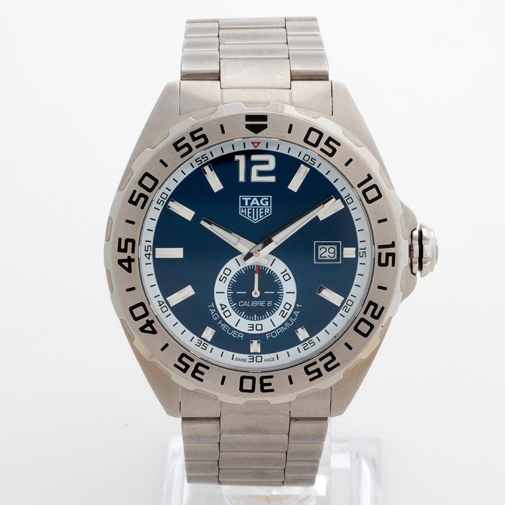 Tag Heuer Formula 1 Calibre 6 Automatic Blue Dial Silver Steel Strap Watch For Men Waz2014 Ba0842