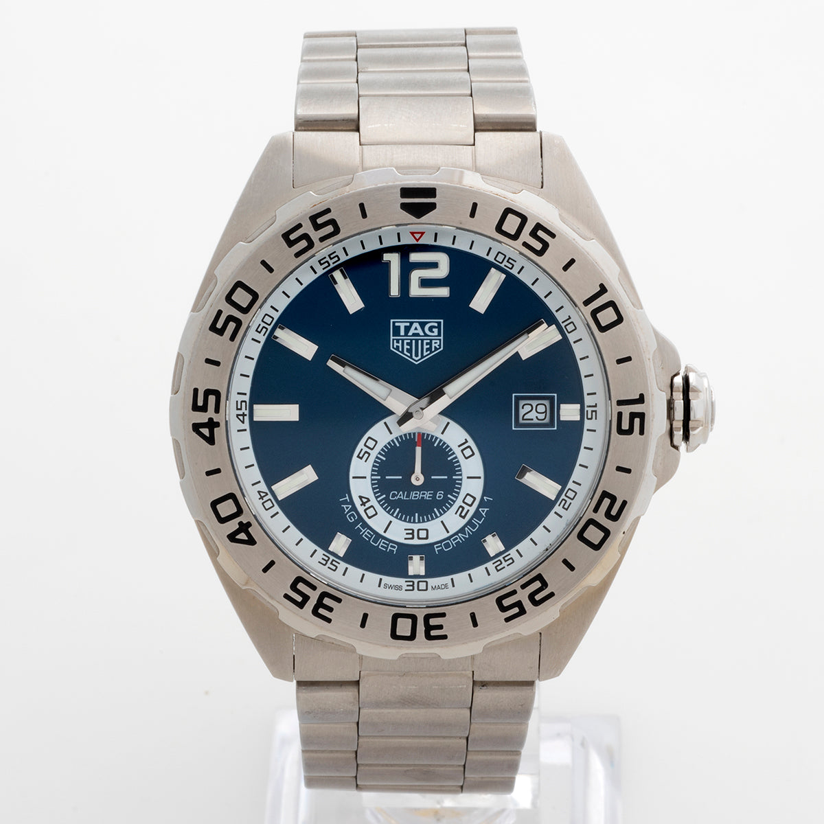 Tag Heuer Formula 1 Calibre 6 Automatic Blue Dial Silver Steel Strap Watch For Men Waz2014 Ba0842