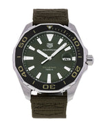 Tag Heuer Aquaracer Black Dial Khakhi Green Nato Strap Watch For Men WAY101E FC8222