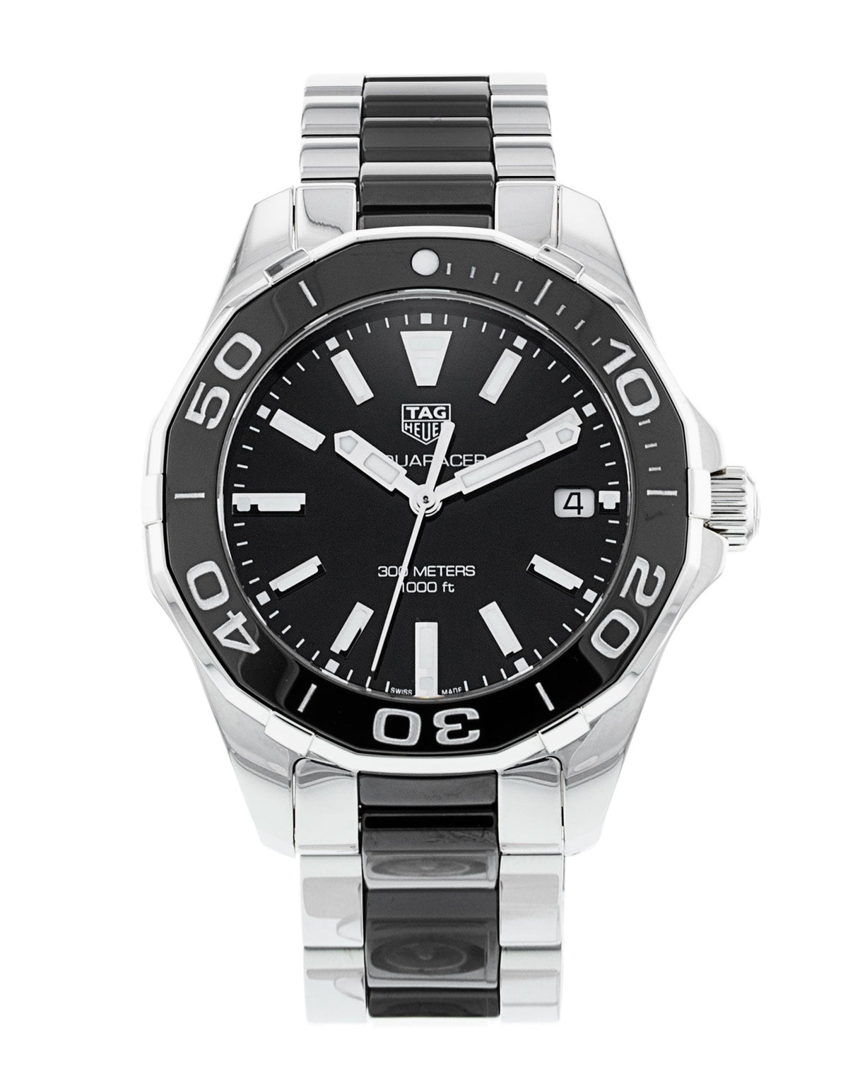 Tag Heuer Aquaracer Stainless Steel And Black Ceramic Ladies Watch