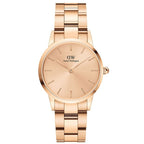 Daniel Wellington Ladies Rose Gold Iconic Link Unitone Watch Dw00100401