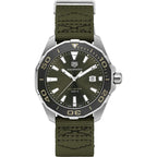 Tag Heuer Aquaracer Black Dial Khakhi Green Nato Strap Watch For Men WAY101E FC8222