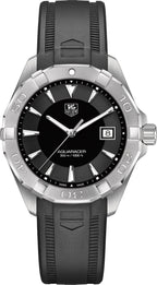 Tag Heuer Aquaracer Caliber 5 Automatic Black Dial Black Rubber Strap Watch For Men WAY2113 FT8021