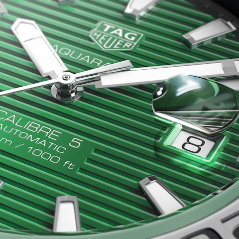 TAG Heuer Aquaracer Calibre 5 Green Dial Automatic Men's Watch, 43mm — WAY2015.BA0927