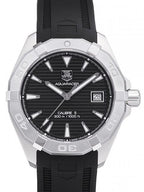 Tag Heuer Aquaracer Automatic Caliber 5 Black Dial Black Rubber Strap Watch For Men WAY2110 FT8021