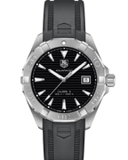 Tag Heuer Aquaracer Automatic Caliber 5 Black Dial Black Rubber Strap Watch For Men WAY2110 FT8021