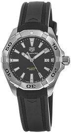 Tag Heuer Aquaracer Quartz Black Dial Black Rubber Strap Watch For Men WBD1110 FT8021