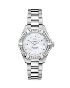 Tag Heuer Aquaracer Diamonds Mother Of Pearl Dial Silver Steel Strap Watch For Women WBD1313 BA0740