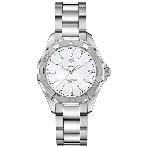 Tag Heuer Aquaracer Mother Of Pearl Dial Silver Steel Strap Watch For Women WBD131A BA0748