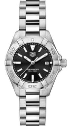 Tag Heuer Aquaracer Quartz Black Dial Silver Steel Strap Watch For Women WBD1410 BA0741
