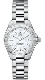 Tag Heuer Aquaracer Quartz Mother Of Pearl White Dial Silver Steel Strap Watch For Women WBD1411 BA0741