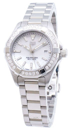Tag Heuer Aquaracer Diamonds Mother Of Pearl White Dial Silver Steel Strap Watch For Women WBD1413 BA0741