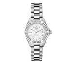 Tag Heuer Aquaracer Diamonds Mother Of Pearl White Dial Silver Steel Strap Watch For Women WBD1413 BA0741
