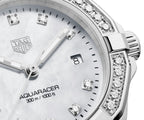Tag Heuer Aquaracer Diamonds White Dial Silver Steel Strap Watch For Women WBD1415 BA0741