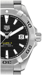 Tag Heuer Aquaracer Automatic Caliber 5 Black Dial Silver Steel Strap Watch For Men WBD2110 BA0928