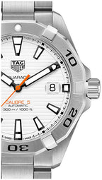Tag Heuer Aquaracer Automatic White Dial Silver Steel Strap Watch For Men WBD2111 BA0928