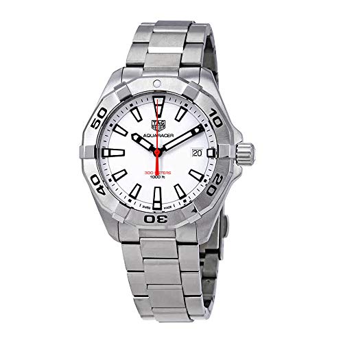 Tag Heuer Aquaracer Automatic White Dial Silver Steel Strap Watch For Men WBD2111 BA0928