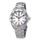 Tag Heuer Aquaracer Automatic White Dial Silver Steel Strap Watch For Men WBD2111 BA0928