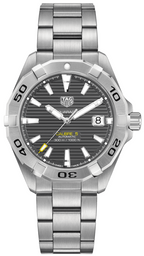 Tag Heuer Aquaracer Calibre 5 Grey Dial Silver Steel Strap Watch For Men WBD2113 BA0928