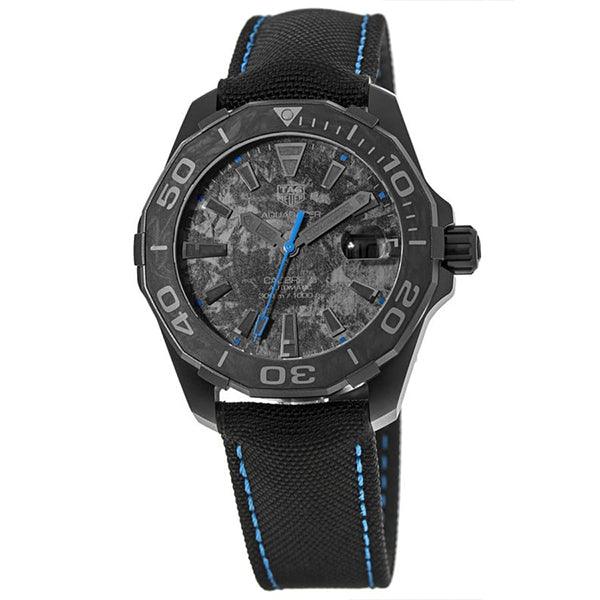 Tag Heuer Aquaracer Calibre 5 Black Nylon Strap Carbon Dial Watch For Men WBD218C FC6447
