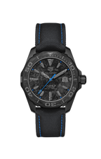 Tag Heuer Aquaracer Calibre 5 Black Nylon Strap Carbon Dial Watch For Men WBD218C FC6447