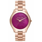 Michael Kors Mk3550 Ladies Slim Runway Rose Gold Plum Watch