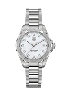 Tag Heuer Aquaracer Diamonds Mother Of Pearl Dial Silver Steel Strap Watch For Women WBD131B BA0748