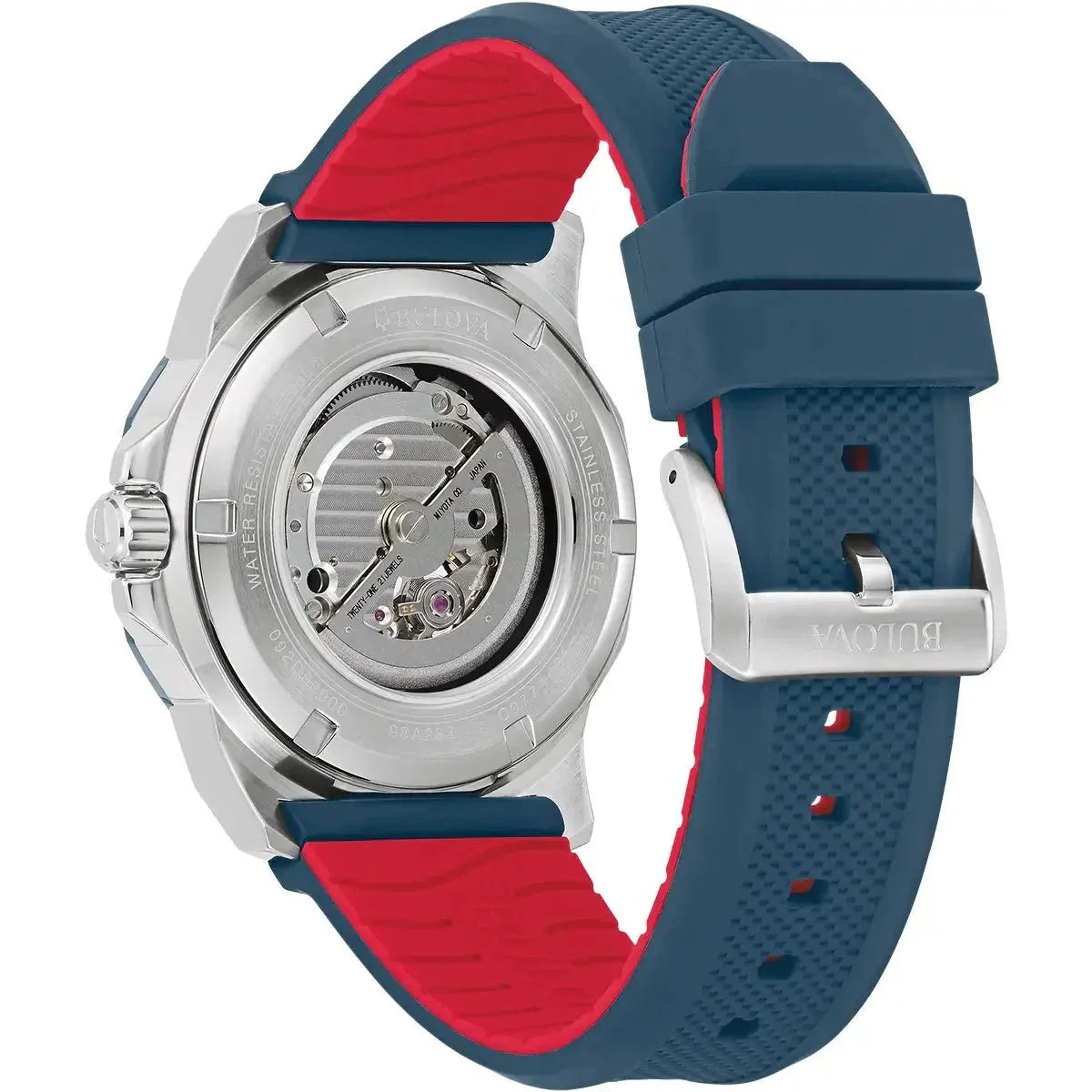Bulova Marine Star Auto Mens Blue Watch 98A282