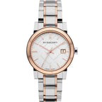 Burberry Ladies Watch Check Stamped Two Tone Bu9105