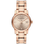 Burberry Ladies Watch Diamond Check Stamped Rose Gold Pvd Bu9126
