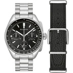 Bulova Lunar Pilot Chrono Mens Silver Watch 96k111