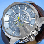 Diesel Dz4281 Men S Chronograph Mega Chief Blue Brown Watch