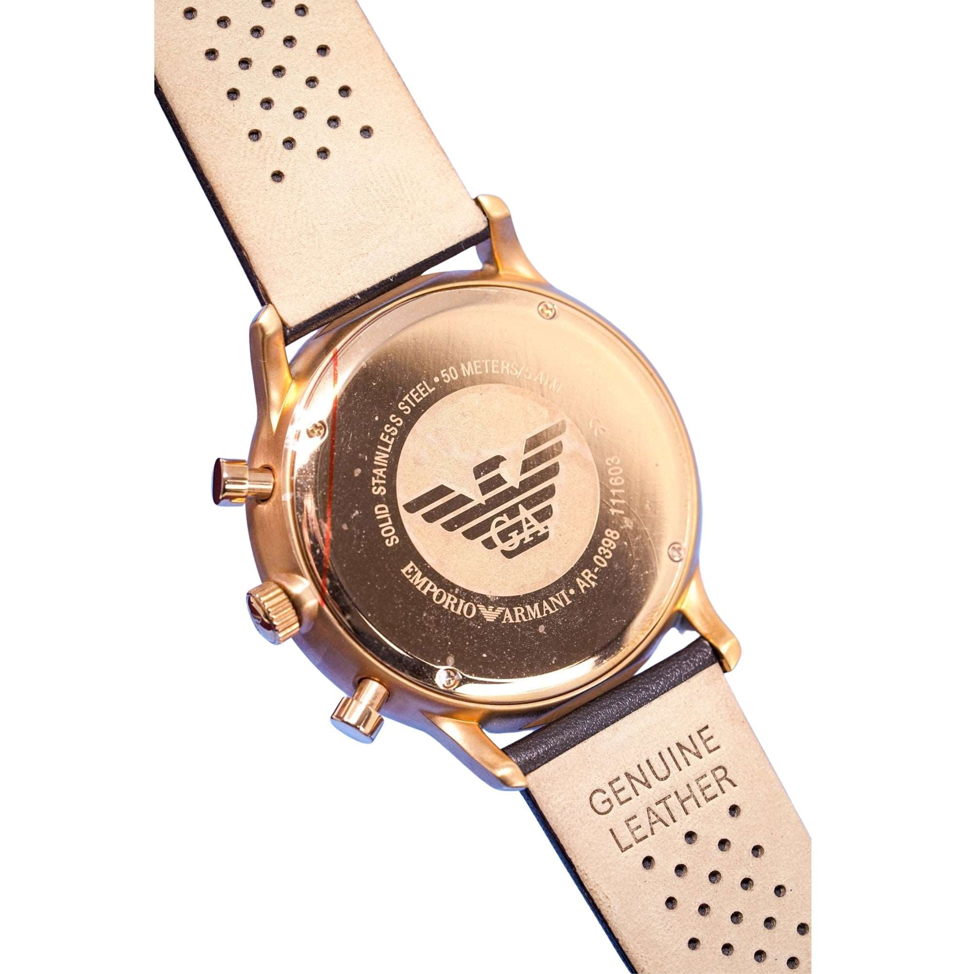 Emporio Armani Ar0398 Men S Classic Gianni Chronograph Rose Gold Watch
