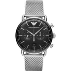 Emporio Armani Ar11104 Men S Aviator Silver Watch