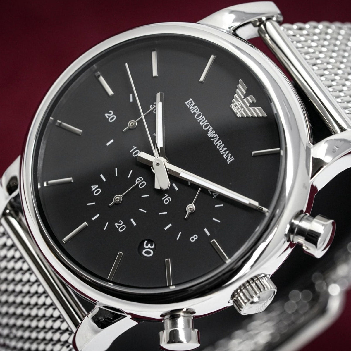Emporio Armani AR1808 Men's Luigi Chronograph Mesh Watch