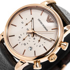 Emporio Armani Ar1809 Men S Luigi Chronograph Rose Gold Pvd Watch