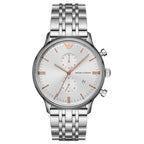 Emporio Armani Ar1933 Men S Silver Tone Chronograph Watch