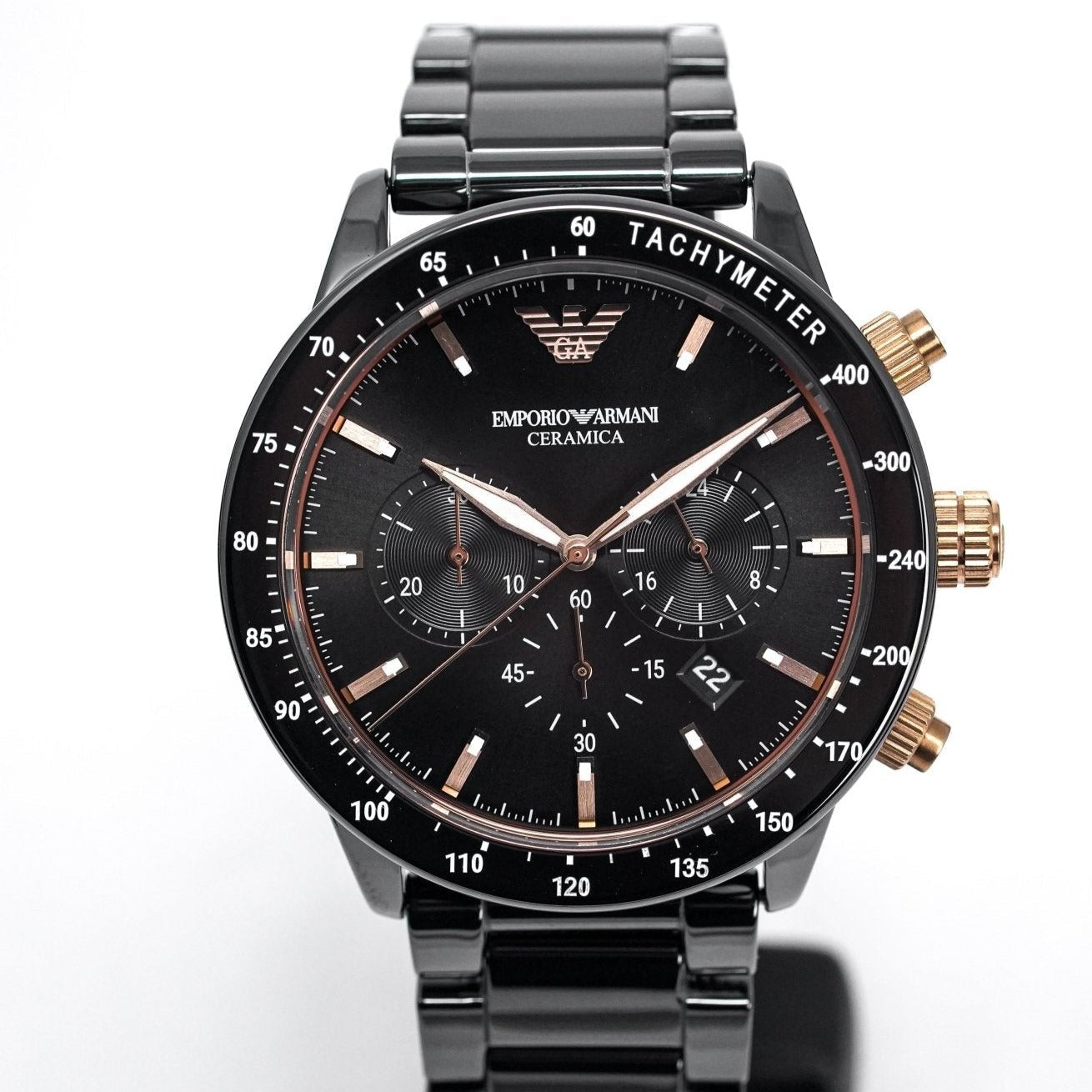 Emporio Armani Ar70002 Men S Mario Ceramic Chronograph Watch
