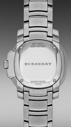 Burberry The Britain Diamonds Mother Of Pearl Dial Silver Steel Strap Watch For Women Bby1804