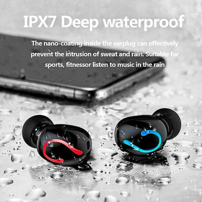 TWS Bluetooth 5.0 Wireless Earbuds with HD Sound, Dual Mic Calls, and IPX7 Waterproof