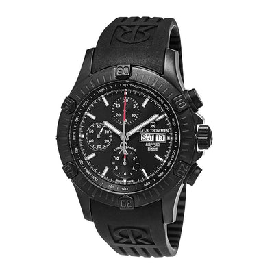 Revue Thommen 16071.6877 Airspeed XLarge Chronograph – Swiss Automatic, Black Rubber Band, Pilot-Inspired Design