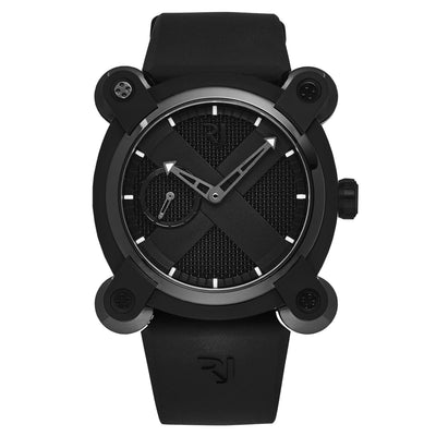 Romain Jerome Men's 'Moon Invader' Air-Moon DNA Black Dial Black Rubber Strap Swiss Automatic Watch RJMAUIN.020.02R